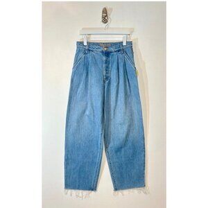 MOTHER + SNACKS The Double Prep Fun Dip Flood Jeans in Nothing Else Like It NWT